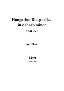 No.1 in C Sharp Minor, S.244: Para Piano by Franz Liszt