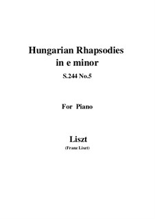 No.5 in E Minor, for Piano, S.244: para um único musico (Editado por H. Bulow) by Franz Liszt