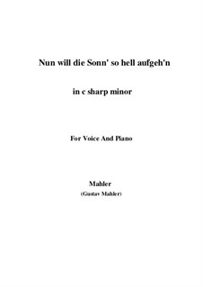 Kindertotenlieder (Songs on the Death of Children): No.1 Nun will die Sonn' so hell aufgeh'n (c sharp minor) by Gustav Mahler