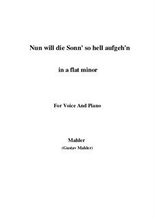 Kindertotenlieder (Songs on the Death of Children): No.1 Nun will die Sonn' so hell aufgeh'n (a flat minor) by Gustav Mahler