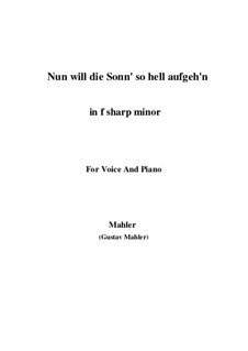 Kindertotenlieder (Songs on the Death of Children): No.1 Nun will die Sonn' so hell aufgeh'n (f sharp minor) by Gustav Mahler