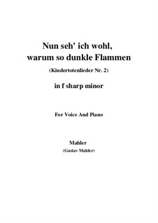 Kindertotenlieder (Songs on the Death of Children): No.2 Now I See Well, Why with Such Dark Flames (f sharp minor) by Gustav Mahler