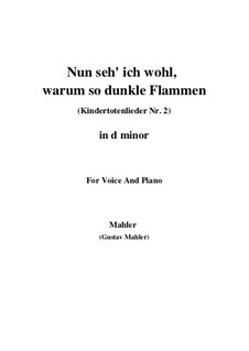 Kindertotenlieder (Songs on the Death of Children): No.2 Now I See Well, Why with Such Dark Flames (d minor) by Gustav Mahler