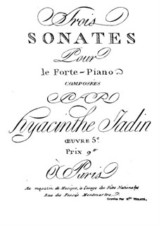 Three Sonatas for Piano, Op.5: Sonata No.1 by Hyacinthe Jadin