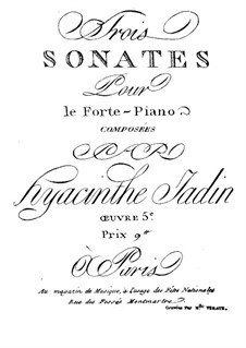Three Sonatas for Piano, Op.5: Sonata No.2 by Hyacinthe Jadin