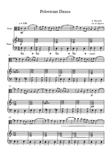 10 Easy Classical Pieces for Viola and Piano Vol.2: Polovtsian Dance by Johann Sebastian Bach, Henry Purcell, Georges Bizet, Ludwig van Beethoven, Edvard Grieg, Alexander Borodin, Pyotr Tchaikovsky, Franz Xaver Gruber
