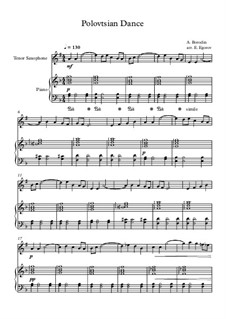 10 Easy Classical Pieces for Tenor Saxophone and Piano Vol.2: Polovtsian Dance by Johann Sebastian Bach, Henry Purcell, Georges Bizet, Ludwig van Beethoven, Edvard Grieg, Alexander Borodin, Pyotr Tchaikovsky, Franz Xaver Gruber