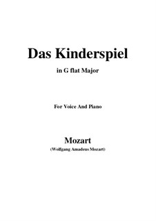 Das Kinderspiel, K.598: G flat Major by Wolfgang Amadeus Mozart