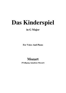 Das Kinderspiel, K.598: G maior by Wolfgang Amadeus Mozart