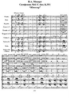 Symphony No.41 in C Major 'Jupiter', K.551: Partitura completa by Wolfgang Amadeus Mozart