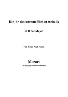 Die ihr des unermesslichen Weltalls, K.619: D flat Major by Wolfgang Amadeus Mozart