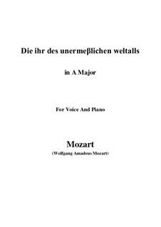 Die ihr des unermesslichen Weltalls, K.619: A maior by Wolfgang Amadeus Mozart