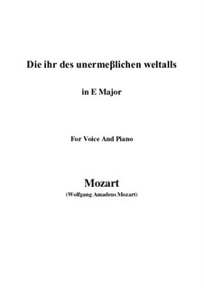 Die ihr des unermesslichen Weltalls, K.619: E Major by Wolfgang Amadeus Mozart