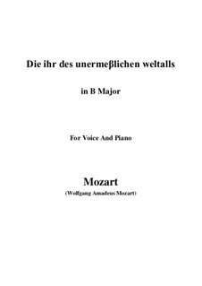 Die ihr des unermesslichen Weltalls, K.619: B Major by Wolfgang Amadeus Mozart