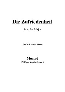 Die Zufriedenheit, K.473: A flat Major by Wolfgang Amadeus Mozart