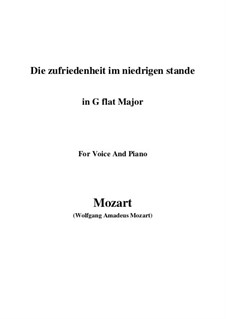 Die Zufriedenheit im niedrigen Stande, K.151: G flat Major by Wolfgang Amadeus Mozart