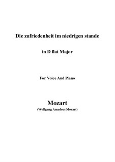 Die Zufriedenheit im niedrigen Stande, K.151: D flat Major by Wolfgang Amadeus Mozart