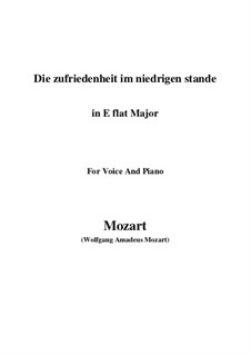 Die Zufriedenheit im niedrigen Stande, K.151: E flat maior by Wolfgang Amadeus Mozart
