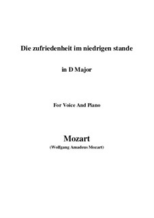 Die Zufriedenheit im niedrigen Stande, K.151: D maior by Wolfgang Amadeus Mozart