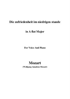 Die Zufriedenheit im niedrigen Stande, K.151: A flat Major by Wolfgang Amadeus Mozart