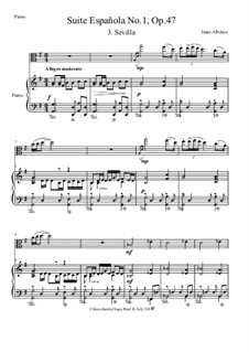 No.3 Sevilla: For strings and piano by Isaac Albéniz