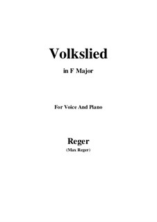 Volkslied: F Maior by Max Reger