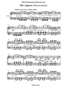 No.4 April (Snowdrop): Para Piano by Pyotr Tchaikovsky