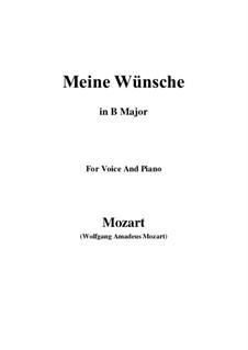 Ich möchte wohl der Kaiser sein (Meine wünsche), K.539: B Major by Wolfgang Amadeus Mozart