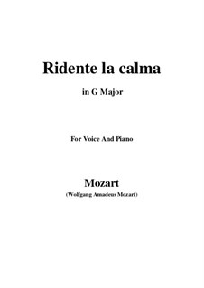 Ridente la calma, K.152/K.210a: G maior by Wolfgang Amadeus Mozart, Josef Mysliveček