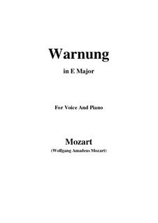 Warnung, K.433: E Major by Wolfgang Amadeus Mozart