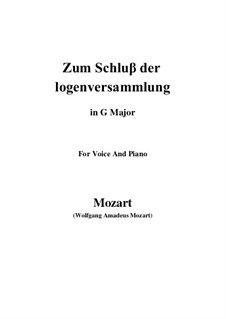 Zum Schluβ der logenversammlung, K.484: G maior by Wolfgang Amadeus Mozart