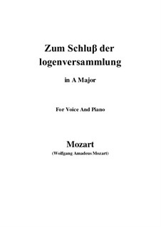 Zum Schluβ der logenversammlung, K.484: A maior by Wolfgang Amadeus Mozart