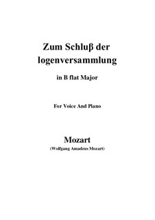 Zum Schluβ der logenversammlung, K.484: B flat Maior by Wolfgang Amadeus Mozart