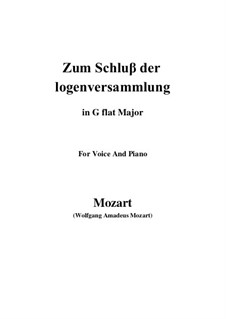 Zum Schluβ der logenversammlung, K.484: G flat Major by Wolfgang Amadeus Mozart