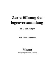 Zur eröffnung der logenversammlung, K.483: D flat Major by Wolfgang Amadeus Mozart