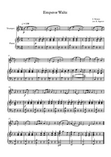 10 Easy Classical Pieces for Trumpet and Piano Vol.3: Emperor Waltz by Edward MacDowell, Johann Strauss (Sohn), Johannes Brahms, Georg Friedrich Händel, Felix Mendelssohn-Bartholdy, Robert Schumann, Muzio Clementi, Giuseppe Verdi, Anton Rubinstein, Johan Halvorsen