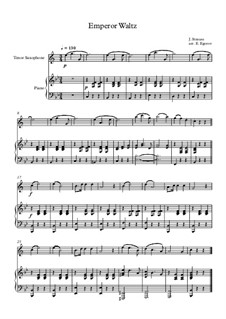 10 Easy Classical Pieces for Tenor Saxophone and Piano Vol.3: Emperor Waltz by Edward MacDowell, Johann Strauss (Sohn), Johannes Brahms, Georg Friedrich Händel, Felix Mendelssohn-Bartholdy, Robert Schumann, Muzio Clementi, Giuseppe Verdi, Anton Rubinstein, Johan Halvorsen