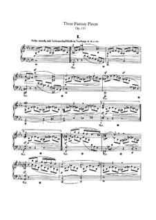 Three Fantastic Pieces, Op.111: para um único musico (Editado por H. Bulow) by Robert Schumann