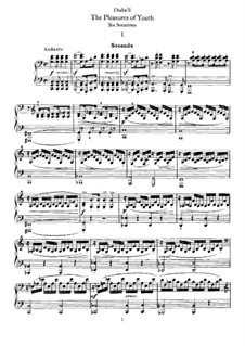 Pleasures of Youth. Six Sonatinas for Piano Four Hands, Op.163: partes by Anton Diabelli