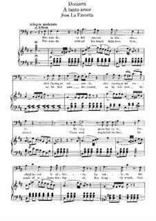 La favorita: A tanto amor, for voice and piano by Gaetano Donizetti