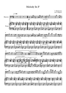 10 Easy Classical Pieces for Bassoon and Piano Vol.3: Melody In F by Edward MacDowell, Johann Strauss (Sohn), Johannes Brahms, Georg Friedrich Händel, Felix Mendelssohn-Bartholdy, Robert Schumann, Muzio Clementi, Giuseppe Verdi, Anton Rubinstein, Johan Halvorsen