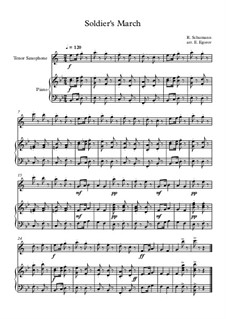 10 Easy Classical Pieces for Tenor Saxophone and Piano Vol.3: Soldier's March by Edward MacDowell, Johann Strauss (Sohn), Johannes Brahms, Georg Friedrich Händel, Felix Mendelssohn-Bartholdy, Robert Schumann, Muzio Clementi, Giuseppe Verdi, Anton Rubinstein, Johan Halvorsen