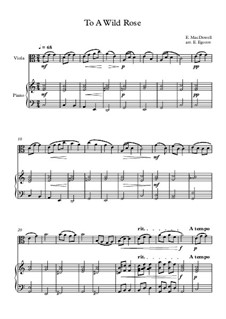 10 Easy Classical Pieces for Viola and Piano Vol.3: To A Wild Rose by Edward MacDowell, Johann Strauss (Sohn), Johannes Brahms, Georg Friedrich Händel, Felix Mendelssohn-Bartholdy, Robert Schumann, Muzio Clementi, Giuseppe Verdi, Anton Rubinstein, Johan Halvorsen