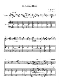 10 Easy Classical Pieces for Trumpet and Piano Vol.3: To A Wild Rose by Edward MacDowell, Johann Strauss (Sohn), Johannes Brahms, Georg Friedrich Händel, Felix Mendelssohn-Bartholdy, Robert Schumann, Muzio Clementi, Giuseppe Verdi, Anton Rubinstein, Johan Halvorsen