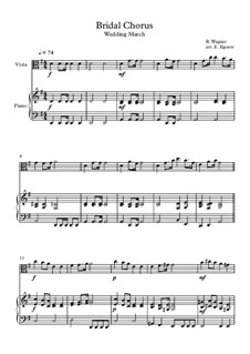 10 Easy Classical Pieces for Viola and Piano Vol.4: Bridal Chorus (Wedding March) by Johann Sebastian Bach, Tomaso Albinoni, Joseph Haydn, Wolfgang Amadeus Mozart, Franz Schubert, Jacques Offenbach, Richard Wagner, Giacomo Puccini, folklore