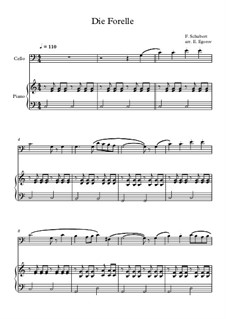 10 Easy Classical Pieces for Cello and Piano Vol.4: Die Forelle by Johann Sebastian Bach, Tomaso Albinoni, Joseph Haydn, Wolfgang Amadeus Mozart, Franz Schubert, Jacques Offenbach, Richard Wagner, Giacomo Puccini, folklore