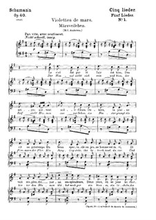 Five Songs, Op.40: set completo by Robert Schumann