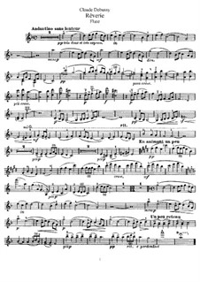 Rêverie, L.68: para flauta e piano - parte flauta by Claude Debussy