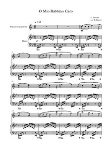 10 Easy Classical Pieces for Soprano Saxophone and Piano Vol.4: O Mio Babbino Caro by Johann Sebastian Bach, Tomaso Albinoni, Joseph Haydn, Wolfgang Amadeus Mozart, Franz Schubert, Jacques Offenbach, Richard Wagner, Giacomo Puccini, folklore