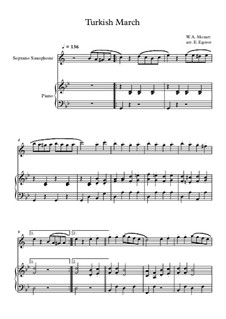 10 Easy Classical Pieces for Soprano Saxophone and Piano Vol.4: Turkish March by Johann Sebastian Bach, Tomaso Albinoni, Joseph Haydn, Wolfgang Amadeus Mozart, Franz Schubert, Jacques Offenbach, Richard Wagner, Giacomo Puccini, folklore